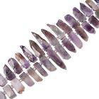 Chevron Amethyst Graduated Slice Stick Points Beads Approx 20-45mm 15.5