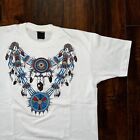 Tribal Vintage T Shirt Tattoo Feathers Tribe USA Screen Stars White Single Stitc