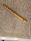 Rare Made In India  11” Wooden Flute Vintage Hand Carved Flute Bamboo