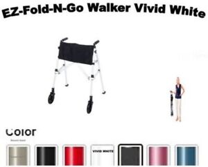Stander EZ Fold-N-Go Walker Vivid White 4300-VW Lightweight Portable Stylish NEW