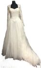 Wedding gown/Dress Vintage Eden Bridals Long Sleeves Queen Anne Neck Tulle Skirt