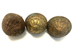 3 Vintage Brass Curtain Rod Finials AS IS - Rustic, Damaged - Steampunk Art