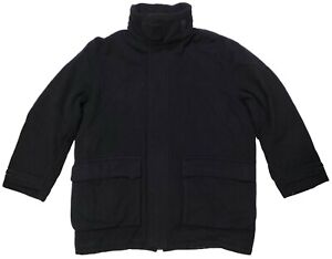 HUGO BOSS Coat Men's Black Wool Cashmere Trench Coat Size 52R Black Label