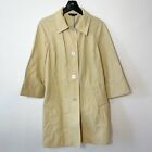 Brooks Brother Trench Coat Jacket Womens 10 Beige Long Sleeve Mid Length Button