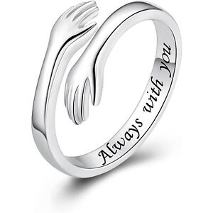 925 Sterling Silver Adjustable Hug Ring For Women & Men 