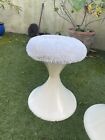 1960s Plastic Tam Tam Hourglass Tulip Shape Stool With Thick Pile Cover