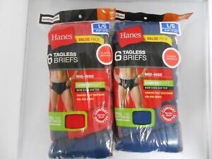 Hanes Men's Tagless Briefs 12-PACK COMFORTSOFT Assorted Colors S, M, L XL