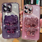 Case For iPhone 15 Pro Max 14 13 12 11 X XR Glitter Bling Hello Kitty Cute Cover