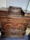 French Solid Wood Four Drawer Dresser with Hand Carved Front  Drawers c. 1890’s