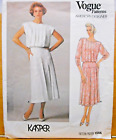 Vintage Vogue Pattern 1544 American Designer Kasper Sz 12 Dress Uncut FF