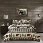 New ListingRustic Bedding Quilt Set King Size Lodge Cabin Quilt Brown Plaid Quilt Bedding