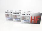 Sony High Fidelity HF60c, 60 Minute, Blank Cassette Tapes, Lot of 3, Sealed, New