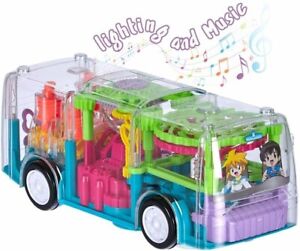 Gear Lighting Electric Bus 1 2 3 Year Old Boy & Girl/LED Colorful Music Baby Toy