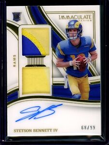 New Listing2023 Panini Immaculate Rookie Dual Patch Auto SP-SB4 Stetson Bennett IV /99 RPA