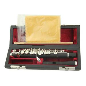 Key of C Piccolo Flute Instruments and Wooden Case Cleaning Rod