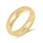 Wedding Band Ring Sterling Silver 925 Yellow Gold Plated Width 5 mm Size 4 - 14