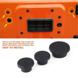 For Jeep Wrangler JK 2007-18 Tailgate Plug Set Spare Tire Carrier Delete Rubber (For: Jeep)