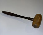 Vintage Judge Gavel Mallet Hammer Turned Wooden Handle Two Tone Antique?  EL5