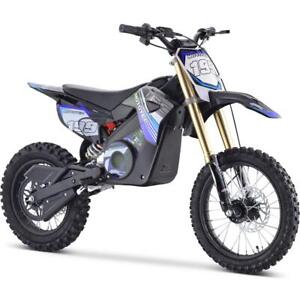 MotoTec Kids 1600w 48v Dirt Bike Electric Motorcycle Scooter - Blue