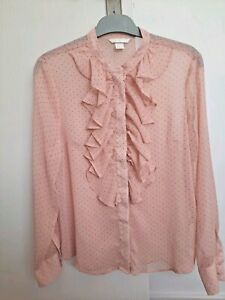 H & M Elegant Peach Coloured Chiffon Blouse. REDUCED TO SELL.