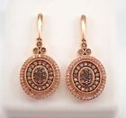 1.70Ct Round Cut Real Moissanite Women Drop-Dangle Earring 14K Rose Gold Plated