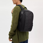 NWT Coach CM024 Edge Backpack In Signature Canvas in Charcoal Black *SEALED*
