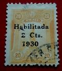 Peru:1930 Surcharged Habilitada 2 Cts. 1930 2/20 C. Rare & Collectible Stamp.