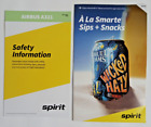 2022 SPIRIT Airlines Safety Information Airbus A321 & 2023 Drink Snacks Menu