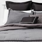 King 8pc Sanford Hotel Comforter Set Gray/Black - Threshold