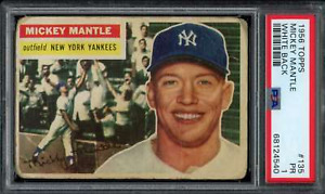 1956 Topps #135 Mickey Mantle PSA 1 Yankees White Back  (4540)