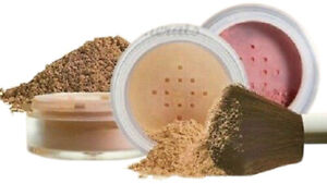 4pc (MEDIUM) KIT w/KABUKI BRUSH Mineral Makeup Bare Set Matte Foundation Powder