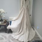 Vintage Jasmine 100% Hand-woven Silk Wedding Dress Ivory Train 12 (Runs Small)