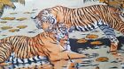 Authentic Hermes Large Stole Scarf Pareo Tiger  Cotton SIGNED Robert Dallet