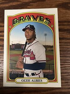 2021 Topps Heritage #OB-OA Ozzie Albies Oversized 1972 Topps Box Toppers