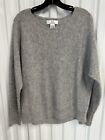 Magaschoni Gray 100% Cashmere Crew Neck Waffle Weave Sweater Size L Dry Clean