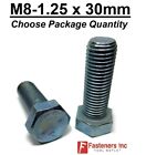 M8-1.25 x 30mm Metric Hex Cap Screws Bolts Zinc Grade 10.9 (Choose Pkg Qty's)