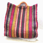 Vintage Striped Giant Market Bag Agave Natural Fibers 18
