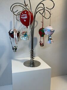 4 Vintage Hot Air Balloon Christmas Ornaments #R