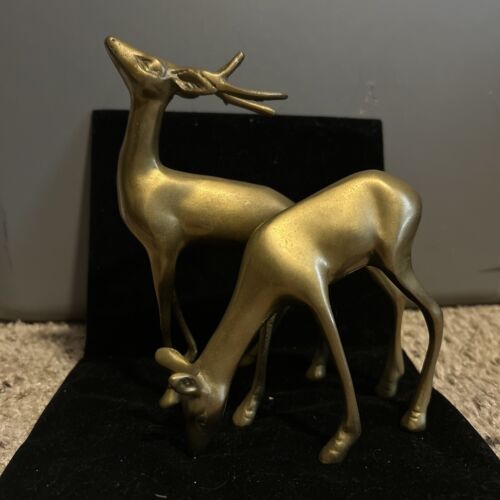 New ListingBrass Buck and Doe Deer pair Vintage Figurines/Sculptures set of 2 Decor