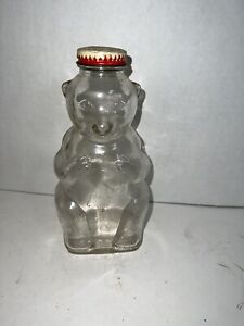 Snow Crest Beverages vintage glass bottle bear bank.