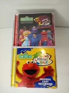 🚦SESAME STREET LIVE CD SUPER GROVER⚡READY FOR ACTION / ELMOS COLORING BOOK CDs