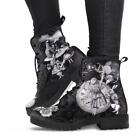 Jack Skellington TBL Boots Women Snow Ankle Boots Motorcycle Leather Warm Winter