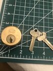 Corbin Mortise Cylinder 2 Keys Solid Brass 1” Copper Zero Bitted No Cuts Lock