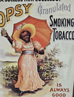 Vintage TOPSY Granulated Smoking Tobacco Advertising Sign Tin Black Americana