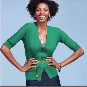 *CAbi* Banner Emerald Green Zipper Sweater #5142 Size XS