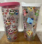 EC Quality Lot Of 2 Colorful, Whimsical Owl Double Walled Tervis Tumbler 2-24oz
