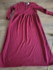 BOBBIE BROOKS Large 12/14 Red  Maxi Dress Embroidered Accent Sleeves