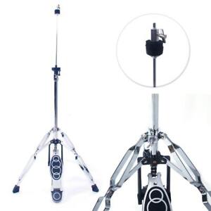 New Drum High Hat Cymbal Stand Double Braced Chrome Parts Accessories