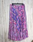 Magic Me Tiered Maxi Skirt 2X Colorful Stretchy Lightweight Boho Flowy