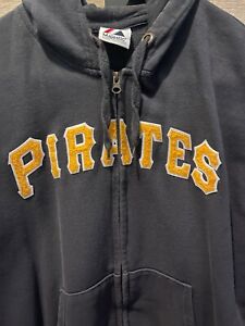 Official MLB Majestic Pittsburgh Pirates Full-Zip Embroidered Hoodie